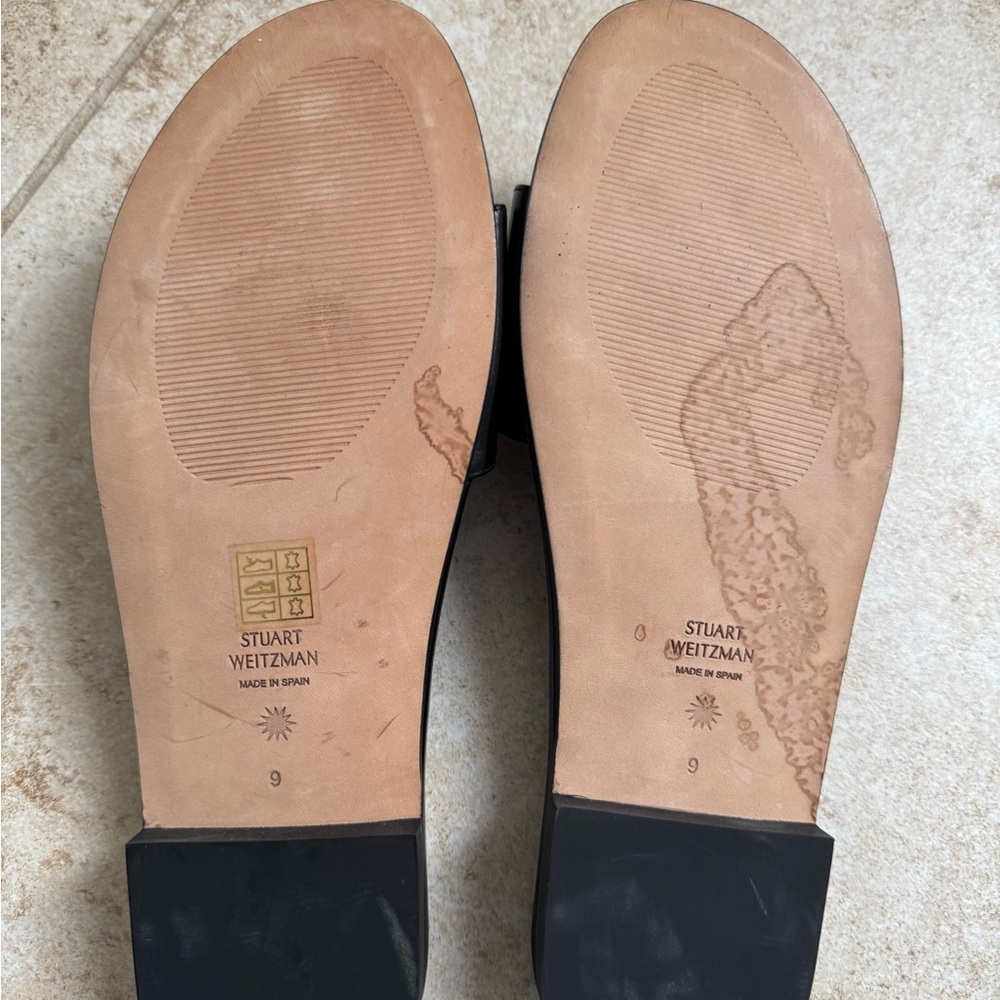 Stuart Weitzman Black and Gold Sandals - Picture 5 of 13
